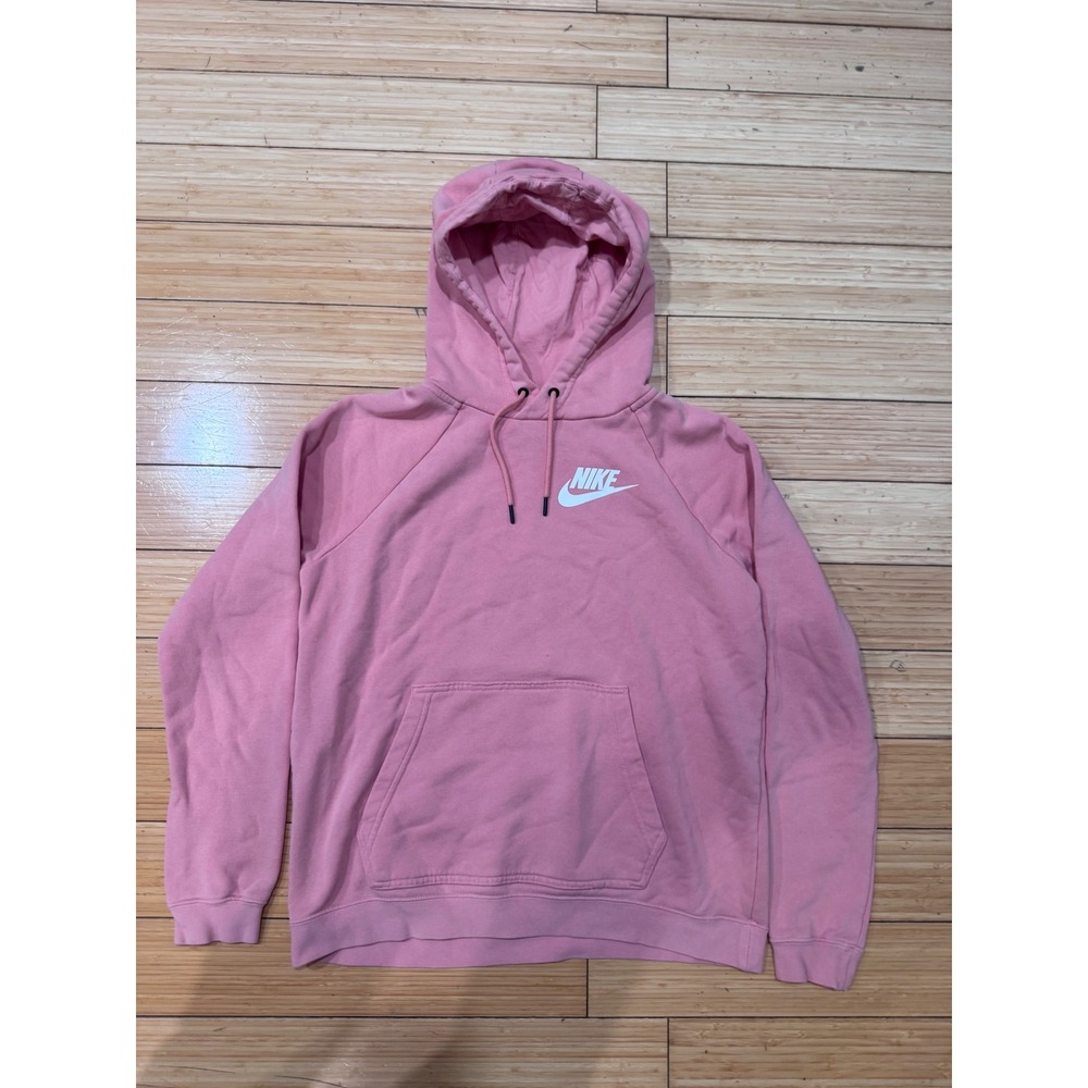 Nike Sportswear Essential Fleece Hoodie Pink Pullover Logo Medium